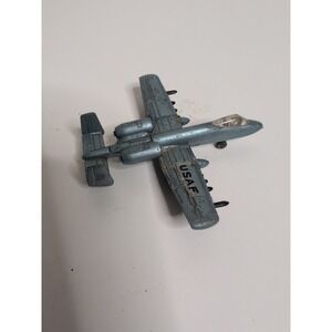 Vintage Fairchild Republic 3" A142 Plane War Blue Diecast Hong Kong w/ Missiles